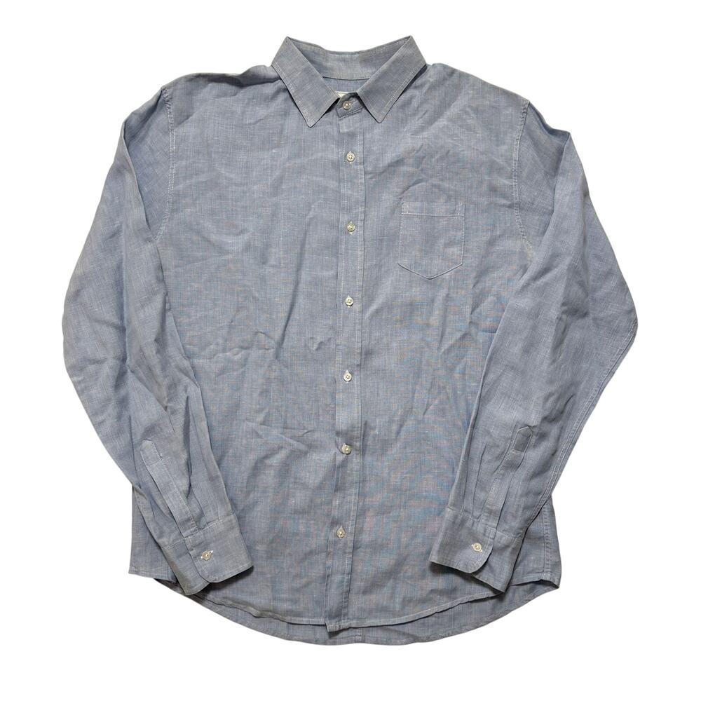 Frank & Eileen Chambray Long Sleeve Button Down Shirt Men’s M Blue